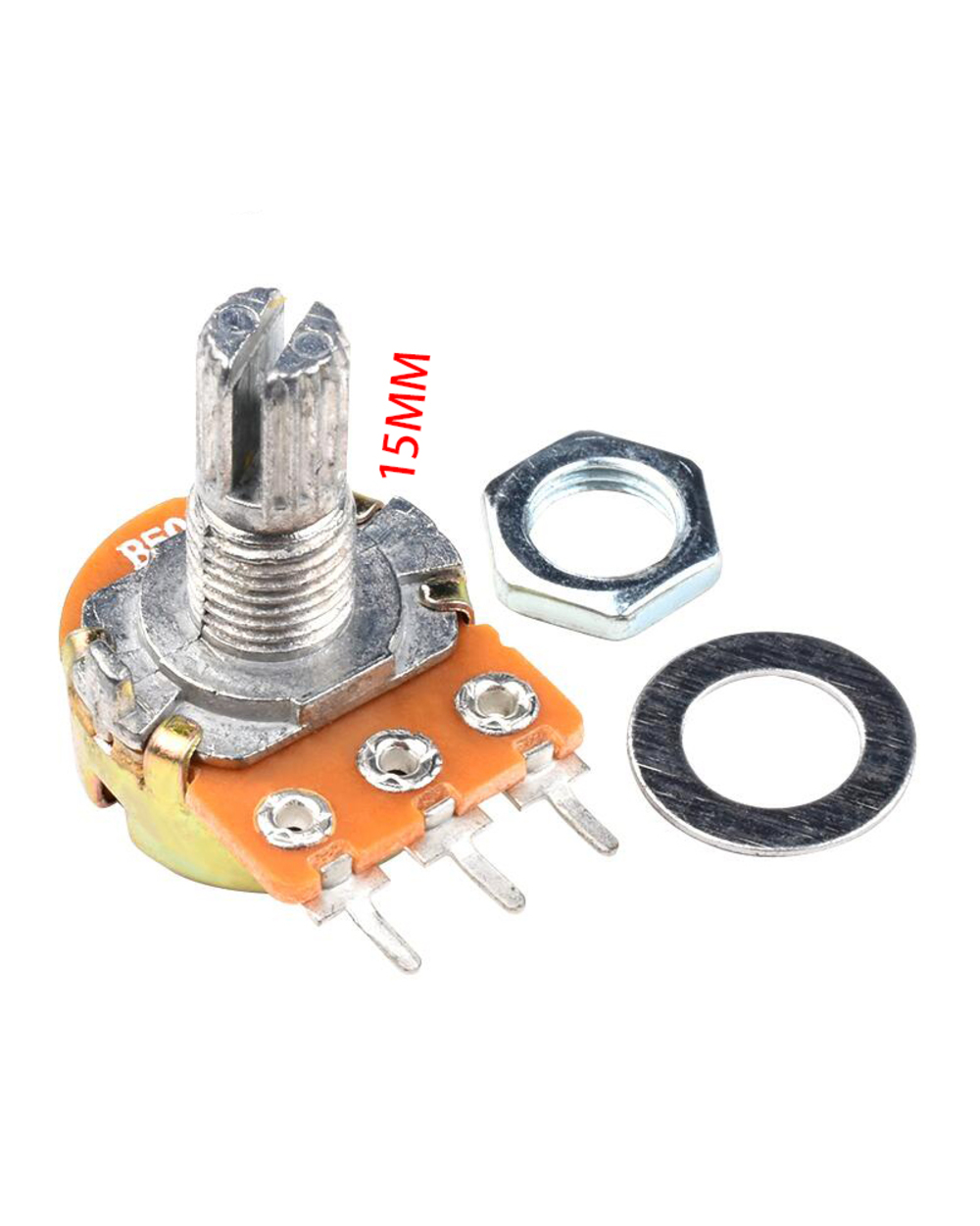 10Pcs Wh148 Linear Potentiometer 15Mm Shaft With Nuts And Washers 3Pin Wh148 B1k B2k B5k B10k B20k B50k B100k B250k B50 front-2