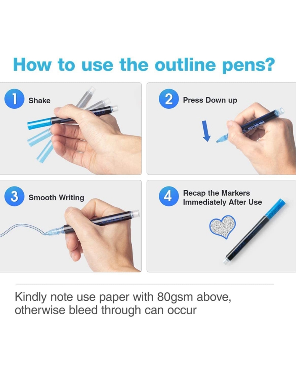 12 Colors Double Line Outline Pen Marker Pen Highlighter Scrapbook Diy Graffiti Bullet Diary Painting Writing Art Stati front-5