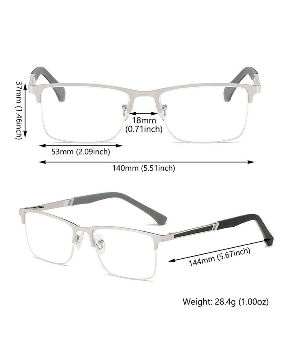 New Men Metal Half Frame Anti Blue Light Eyewear Business Reading Glasses Men Metal Glasses Frame Optical Glasse front-5