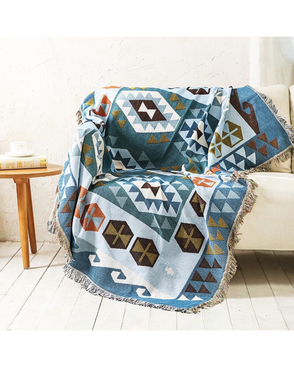 Geometric Knitted Sofa Throw Blanket Boho Knit Chair Sofa Couch Cover Floor Carpet Soft Plaid Sofa Bed Cover front-1
