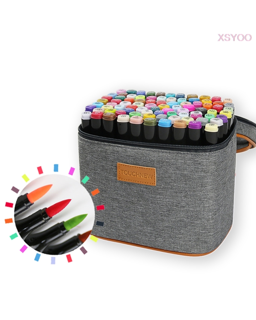 Touchnew 6/12/30/40/60/80 Color Soft Bursh Markers Set Alcohol Based Sketch Felt-Tip Oily Twin Art Marker Pen For Manga front-1