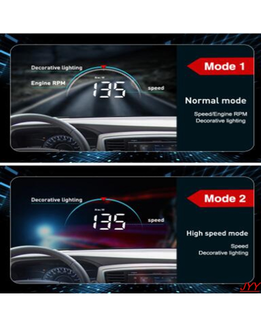 M8 Car Hud Head Up Display Obd2 Ii Euobd Overspeed Warning System Projector front-1