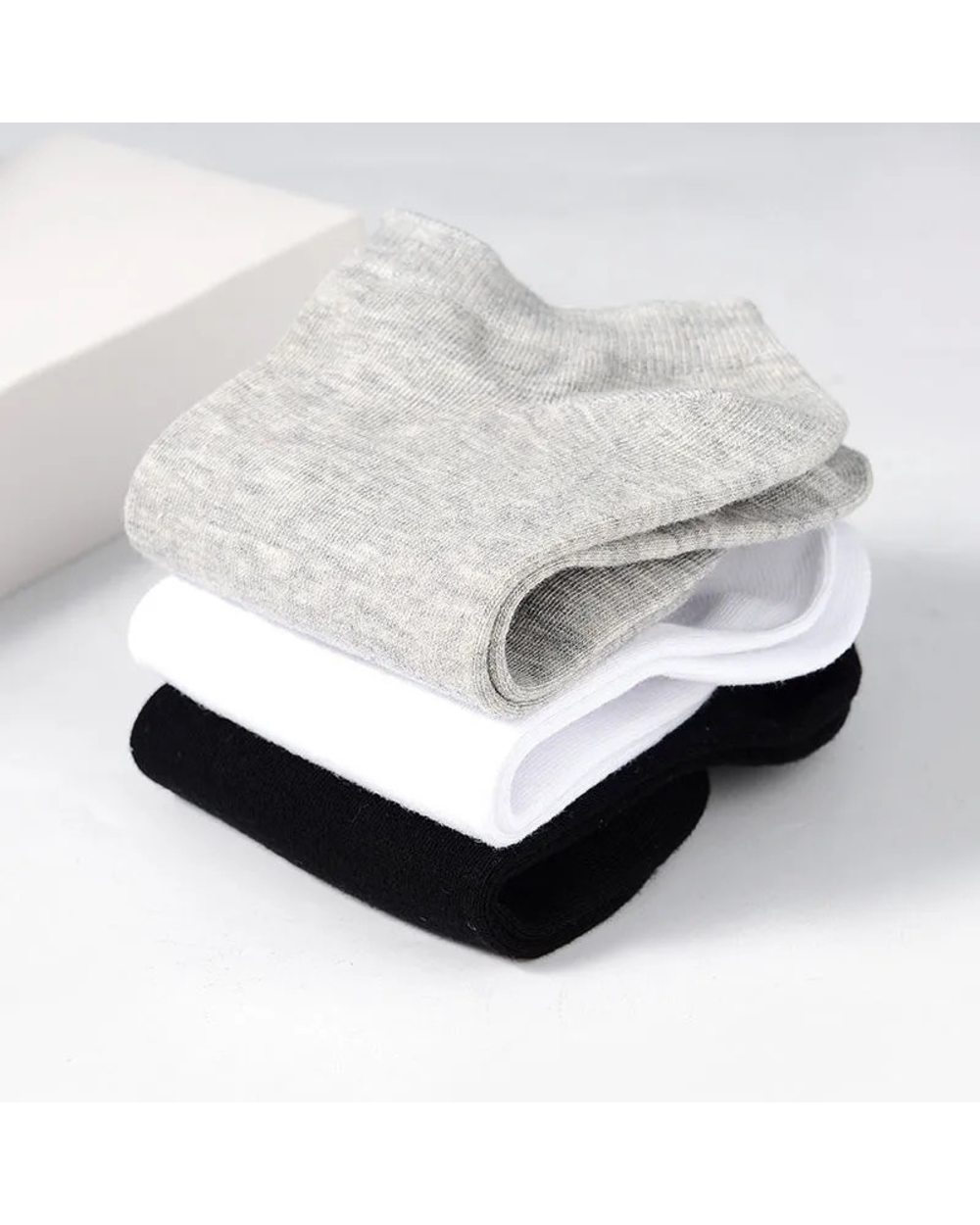5 Pairs/Lot Low Cut Men Socks Solid Color Black White Gray Breathable Cotton Sports Socks Male Short Socks Women Men front-4