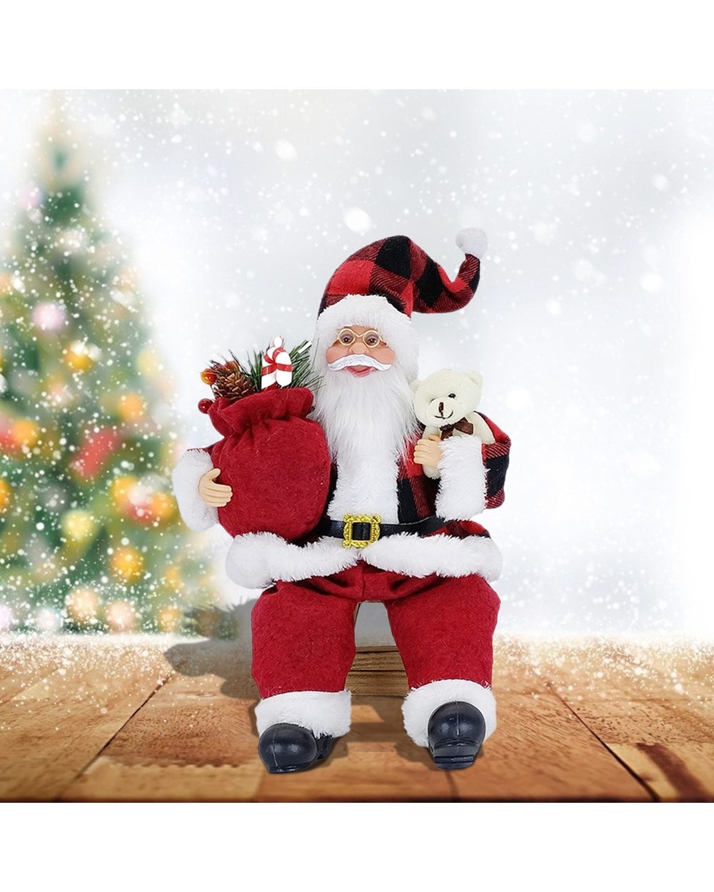 Christmas sitting old man doll ornaments Child Gift front-2