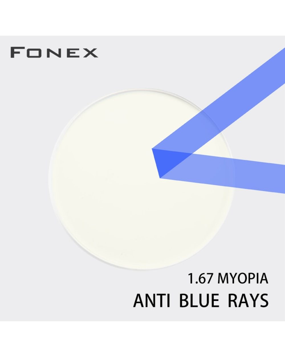 Fonex 1.56 1.61 1.67 Anti Blue Light Prescription Cr-39 Resin Aspheric Glasses Lens Myopia Hyperopia Presbyopia front-0