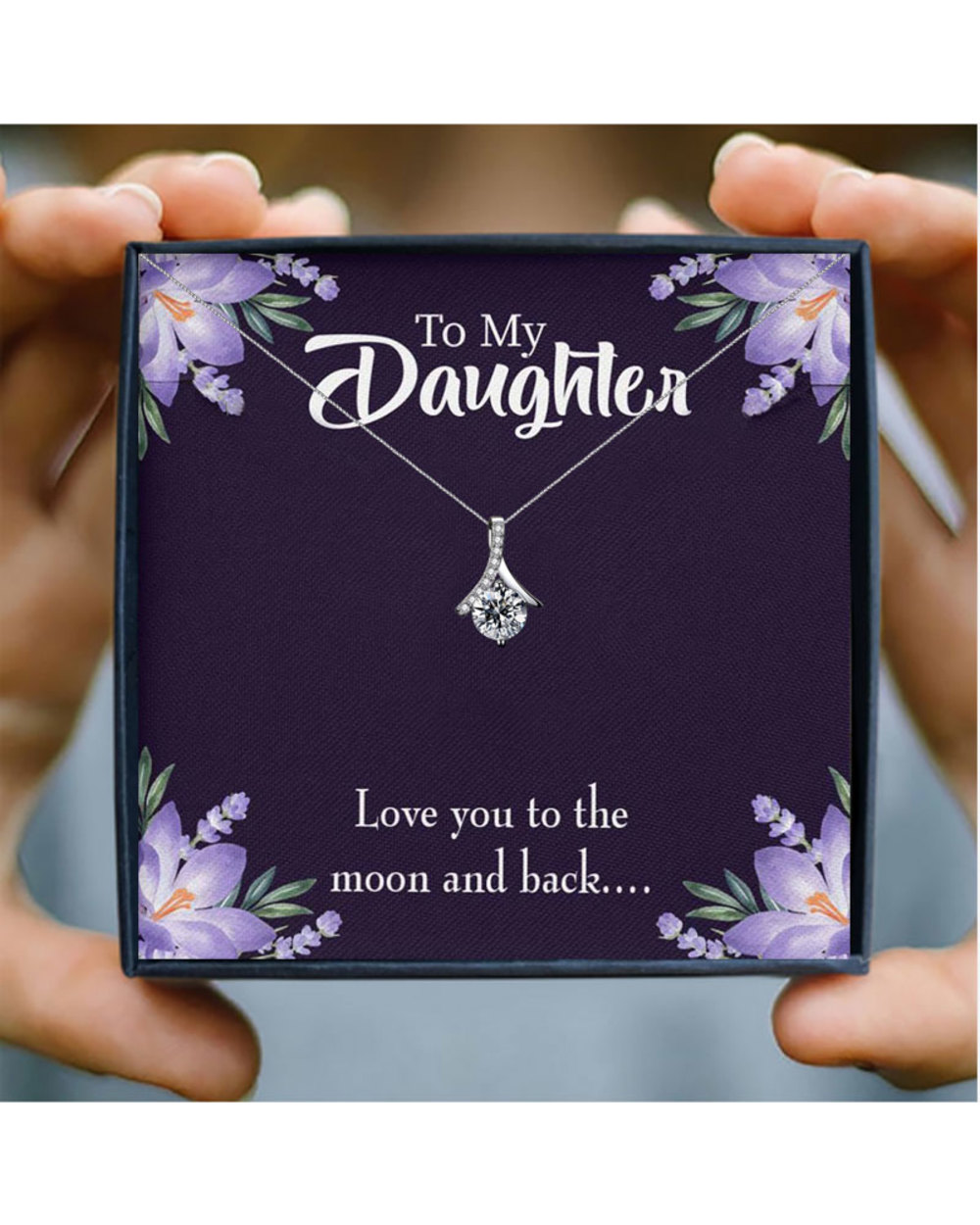Crystal Pendant Necklace for Women Round Zircon High Quality Jewelry Gift To My Daughter Gifts front-0