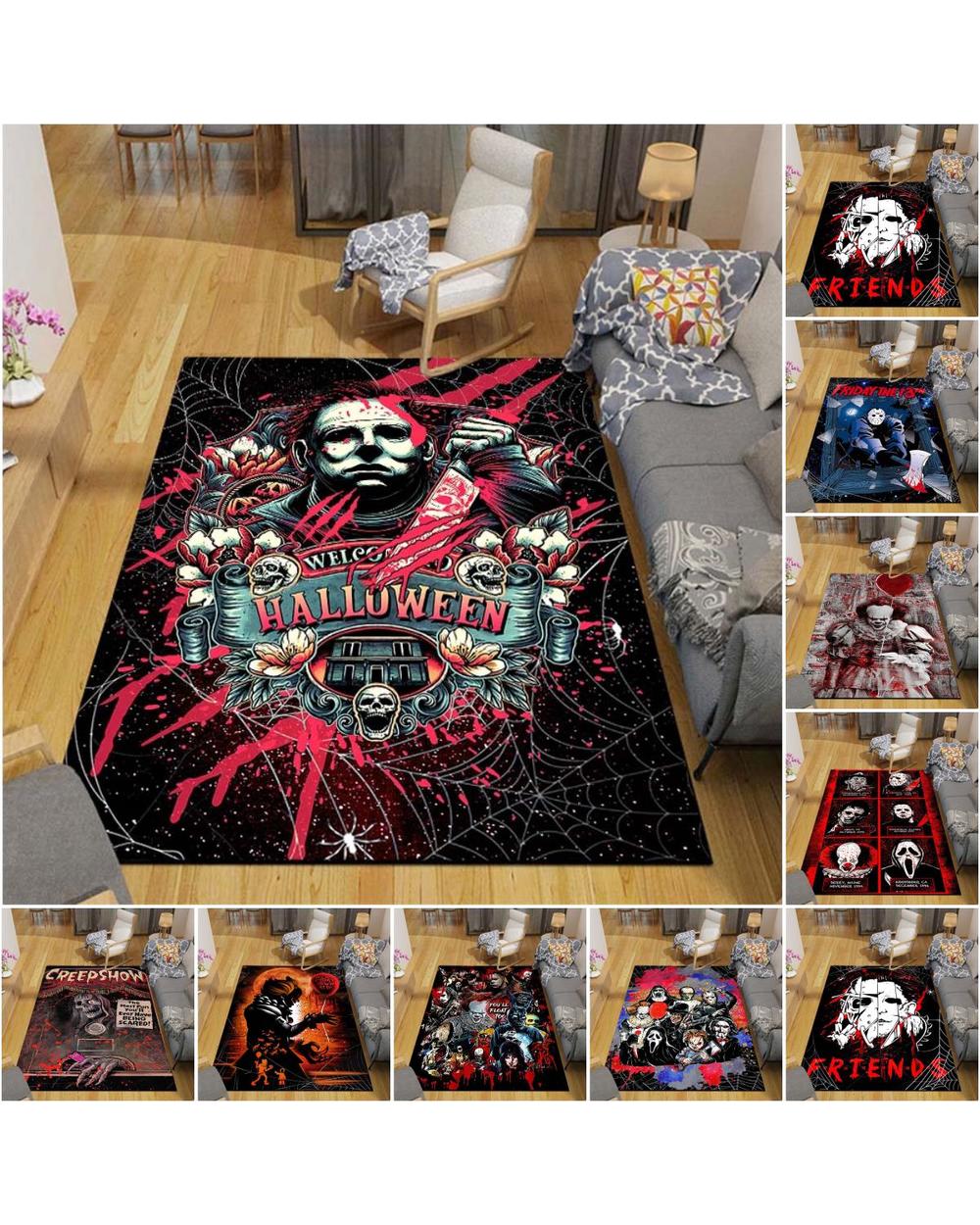 Halloween Horror Movies Character Huanted House Area Rug Livingroom Decor Floor Mat Carpet Rugs for Living Room front-0