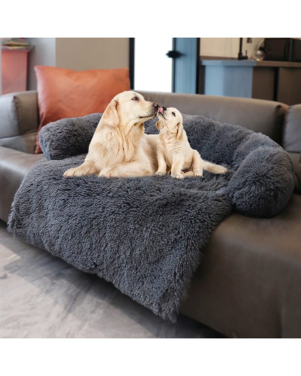 Dog Sofa Bed Cover Calming Furniture Protector Pet Bed front-4