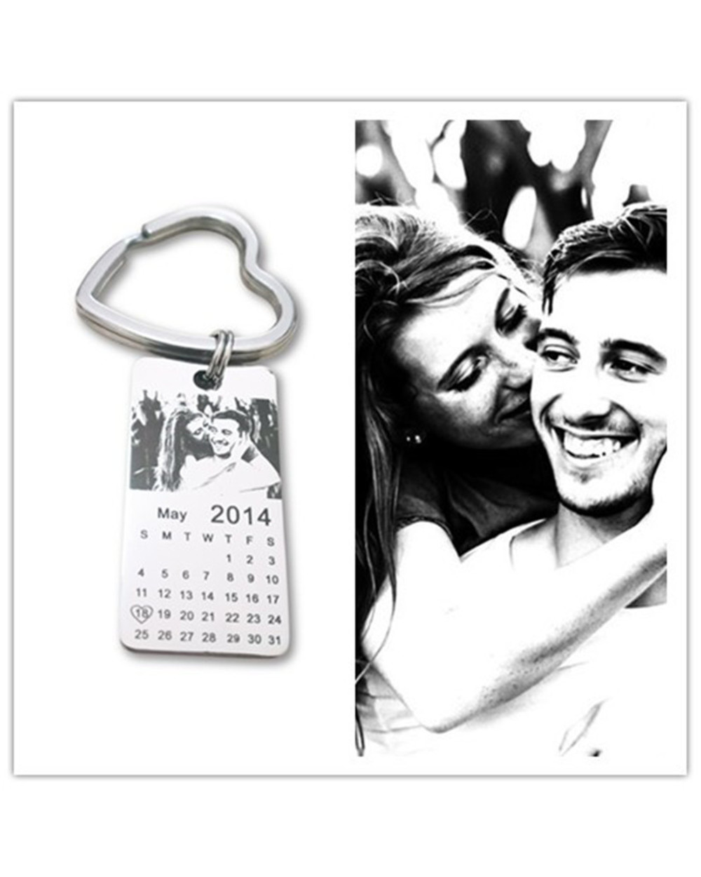 Personalized Diy Po Keychain Calendar Birthday Couple Anniversary Custom Engraving Pos Key Chain Keyring Love Date G front-0