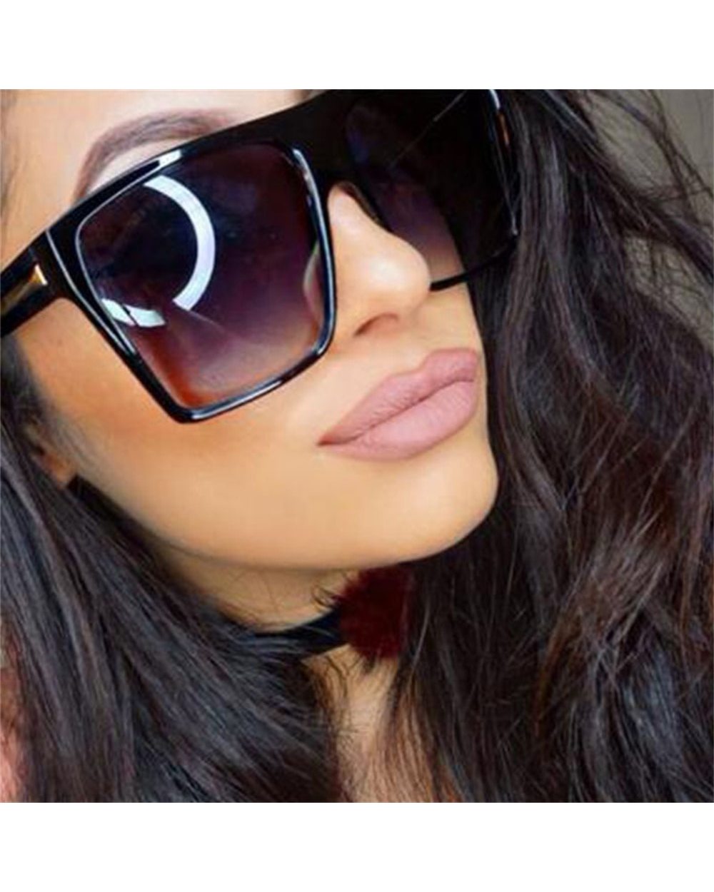 Fashion Vintage Sunglasses Women Brand Designer Oversized Sun Glasses 2021 Shades Large Black Lens Glasses Uv400 Fashio front-0