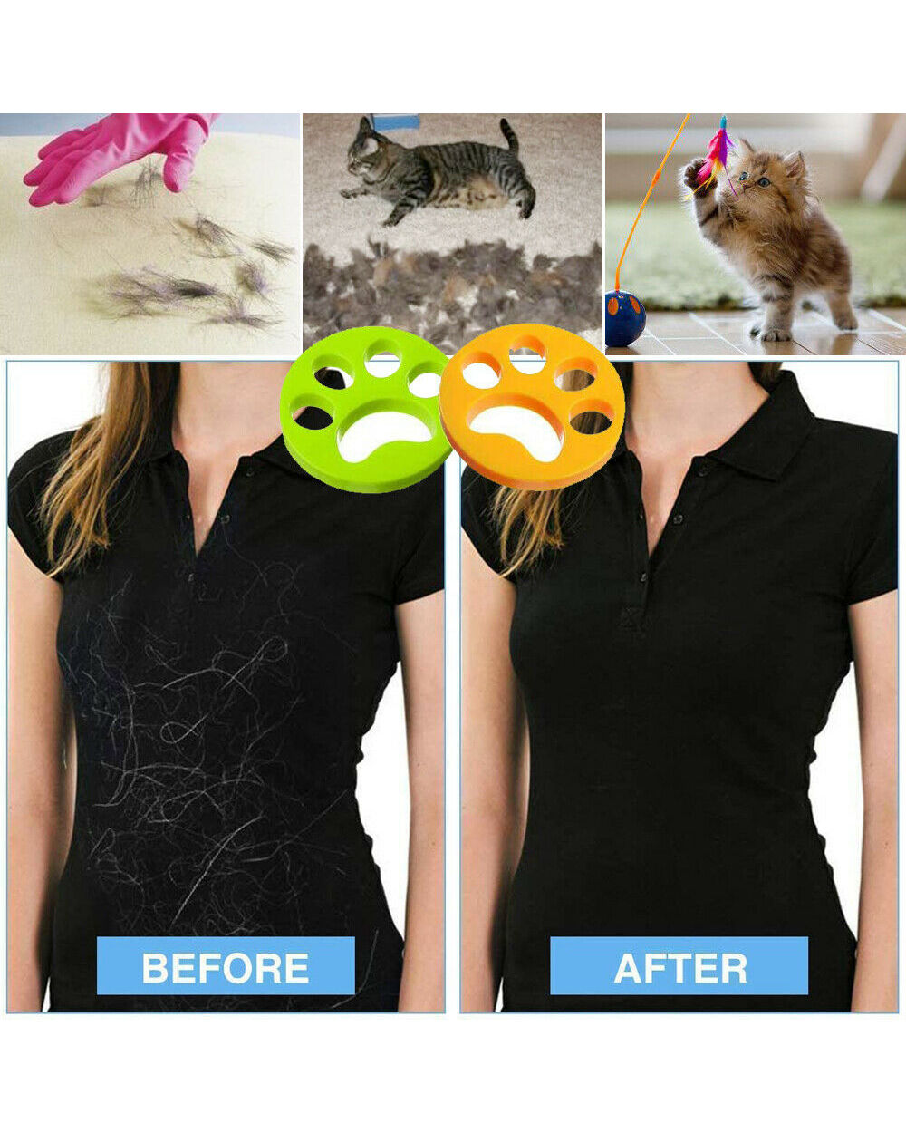 Pet Hair Remover Brush For Washing Machine Laundry Sofa Adsorb Remove Pet Dog Hair Reusable Sticky Cat Hair Cleaning Su front-2