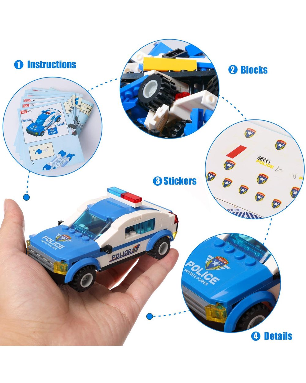 City Police Car Building Blocks Compatible SWAT Cop Car Truck Helicopter Bricks Friends STEM Toys for Children Boys front-3