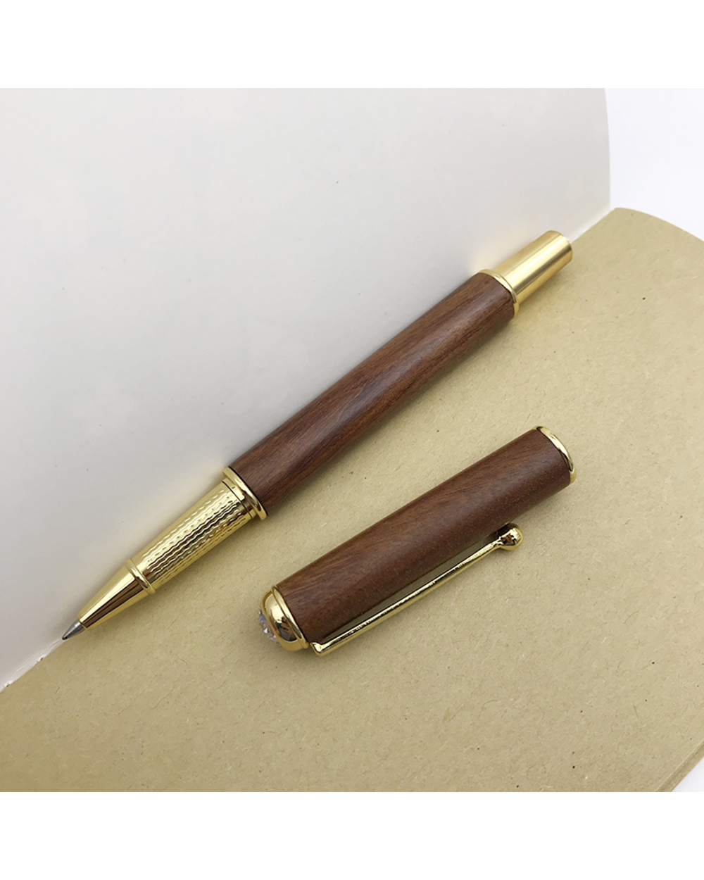Rollerball Pens Gift 1Pc/Lot Metal Wooden Smooth Writing Medium Point 0.7Mm Black Ink Refill Ballpoint Pens Office Supp front-3