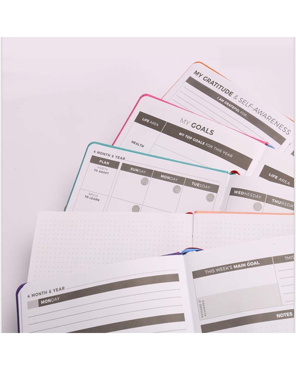 Monthly Weekly Planner Agenda Organizer Diary Journal Notebook Stationery Gift front-3