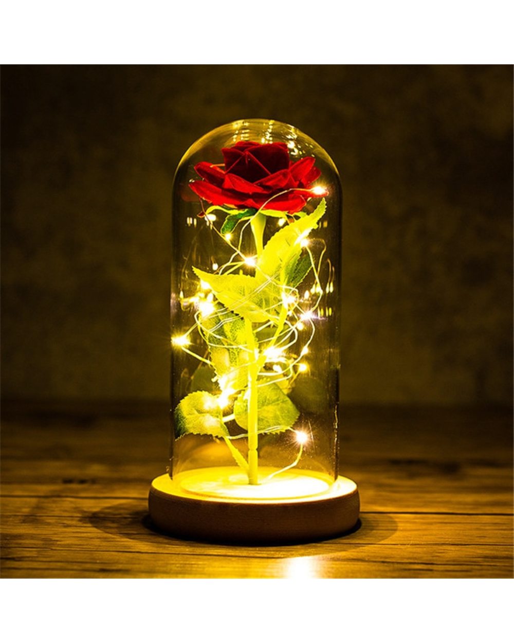Valentines Day Gift for Girlfriend Eternal Rose LED Light Foil Flower In Glass Cover Mothers Day Gift front-0