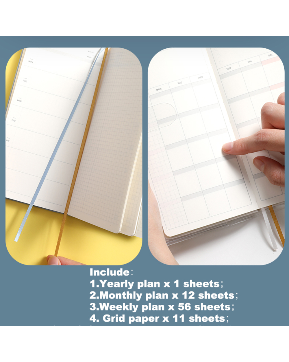 Never Colorful Weekly Planner Weeks Notepad For Full Yearly Monthly Plan 2022 Agenda Schedule Book Notebook School Stat front-5