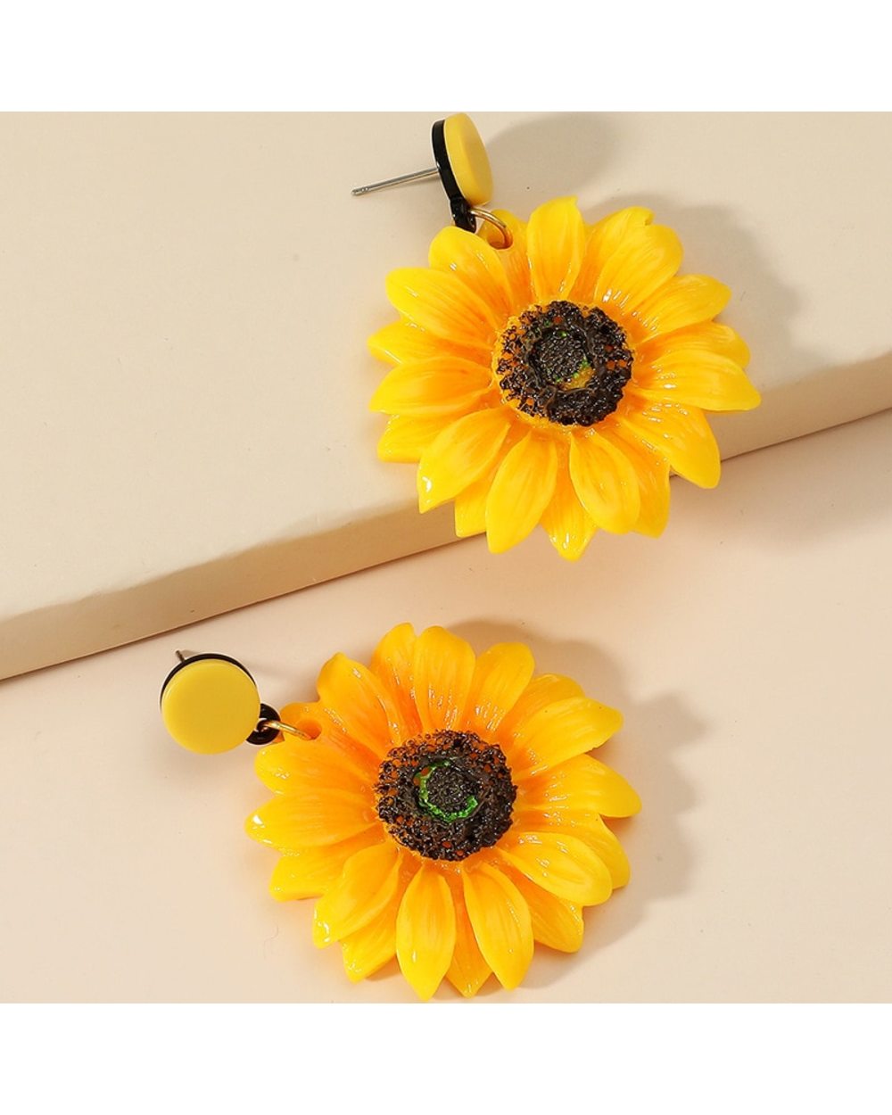Sunflower Flower Resin Earrings for Women front-1