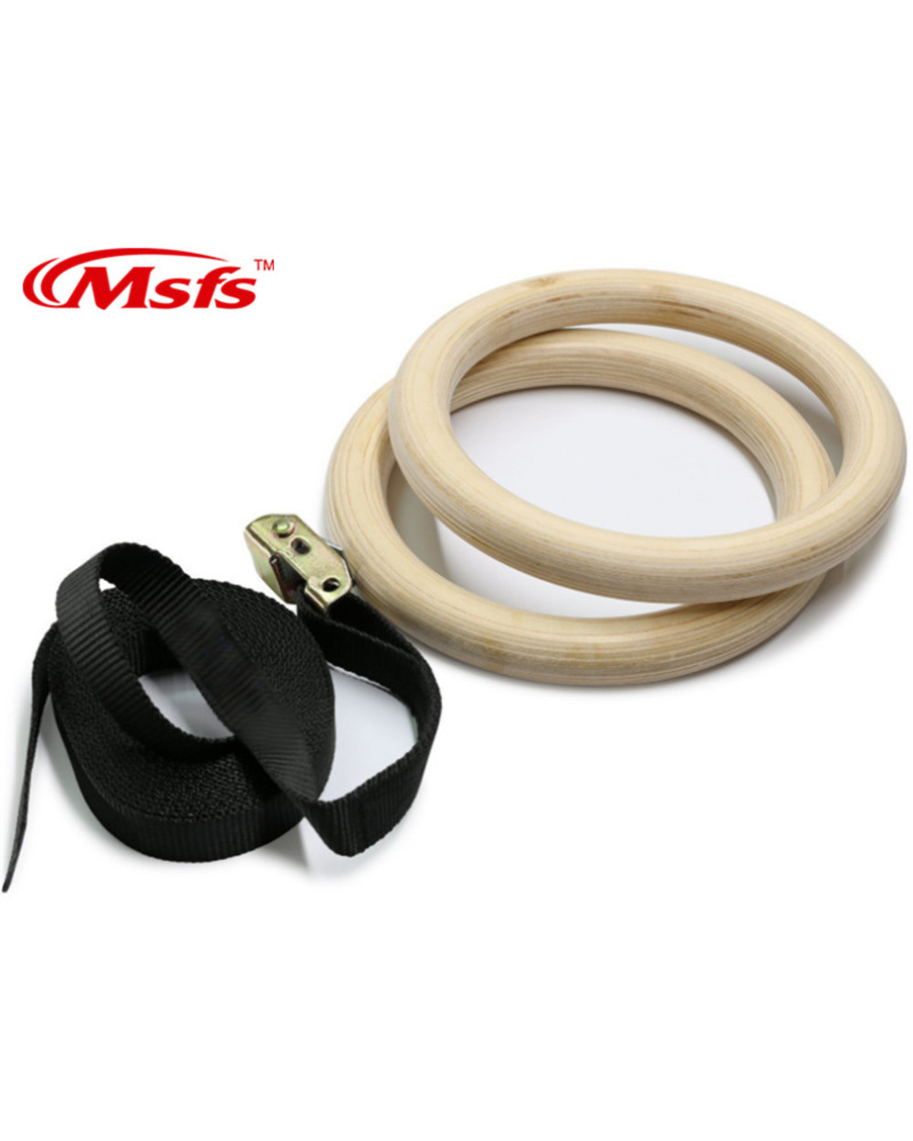 Abs Wood Gymnastic Rings With Adjustable Straps Gym Workout Home Fitness Crossfit Suspension Rhythmic Gymnastics Ring front-0