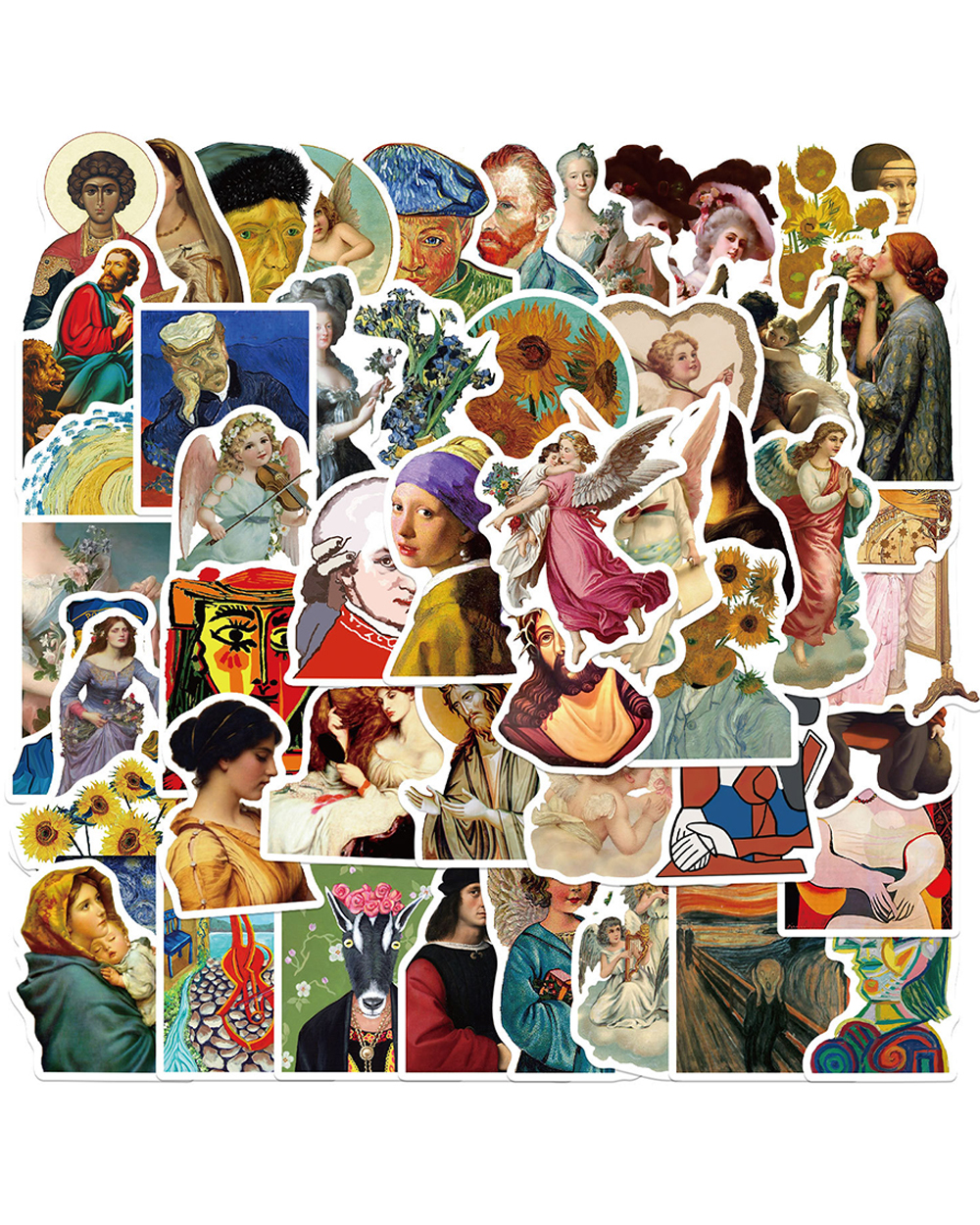 10/30/50PCS Classic Artist Famous Paintings Stickers DIY Motorcycle Travel Luggage Skateboard Cartoon Decal Sticker for front-1