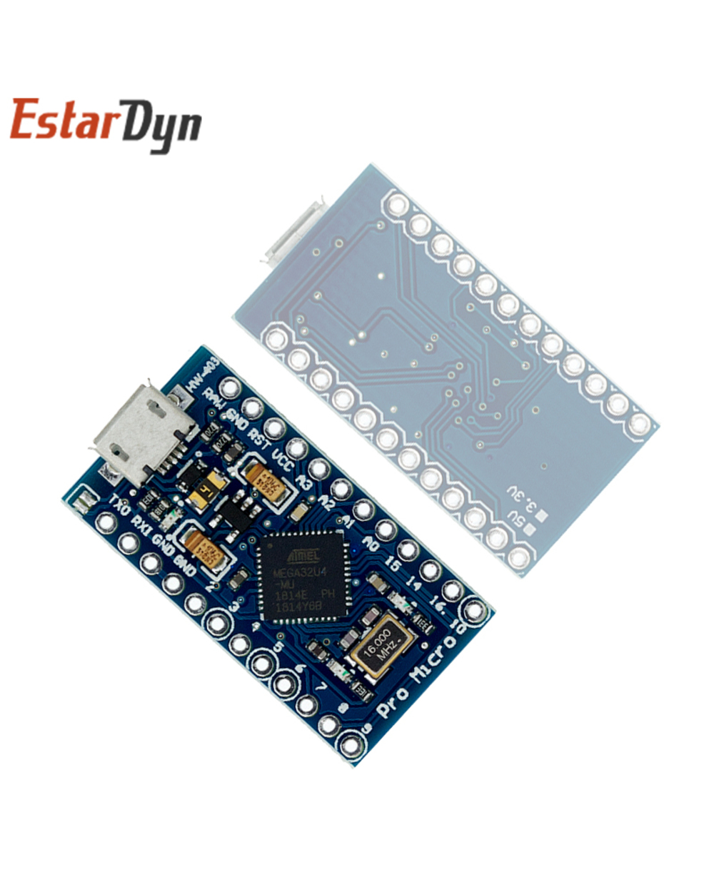 Pro Micro Atmega32u4 5V/16Mhz Module With The Bootloader For Arduino Mini Usb/Micro Usb With 2 Row Pin Header For Ardu front-3