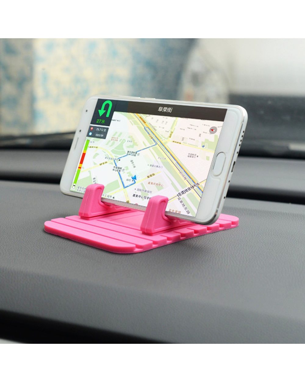 Anti-slip Car Phone Holder Mat Self-adhesive Pad Mount On Dashboard GPS Bracket front-1