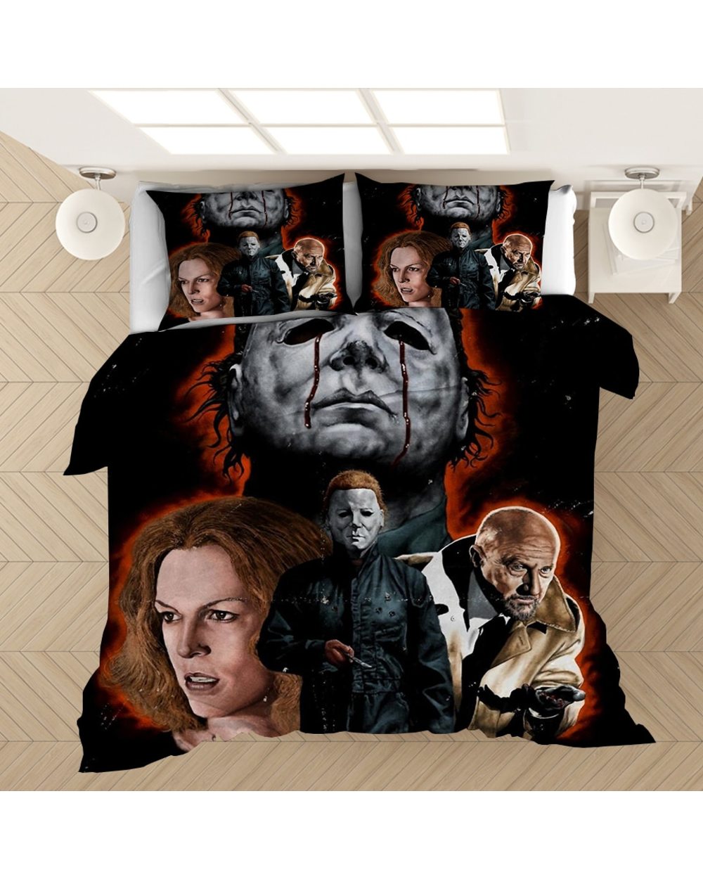 Horror Michael Myers 3D Printed Bedding Set Duvet Covers Pillowcases Comforter Bedding Set Bedclothes Bed Linen front-0