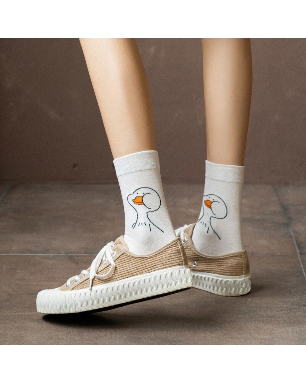 Fashion Cute Duck Print Cotton Funny Socks Female Streetwear Kawaii Cartoon Socks Women front-1