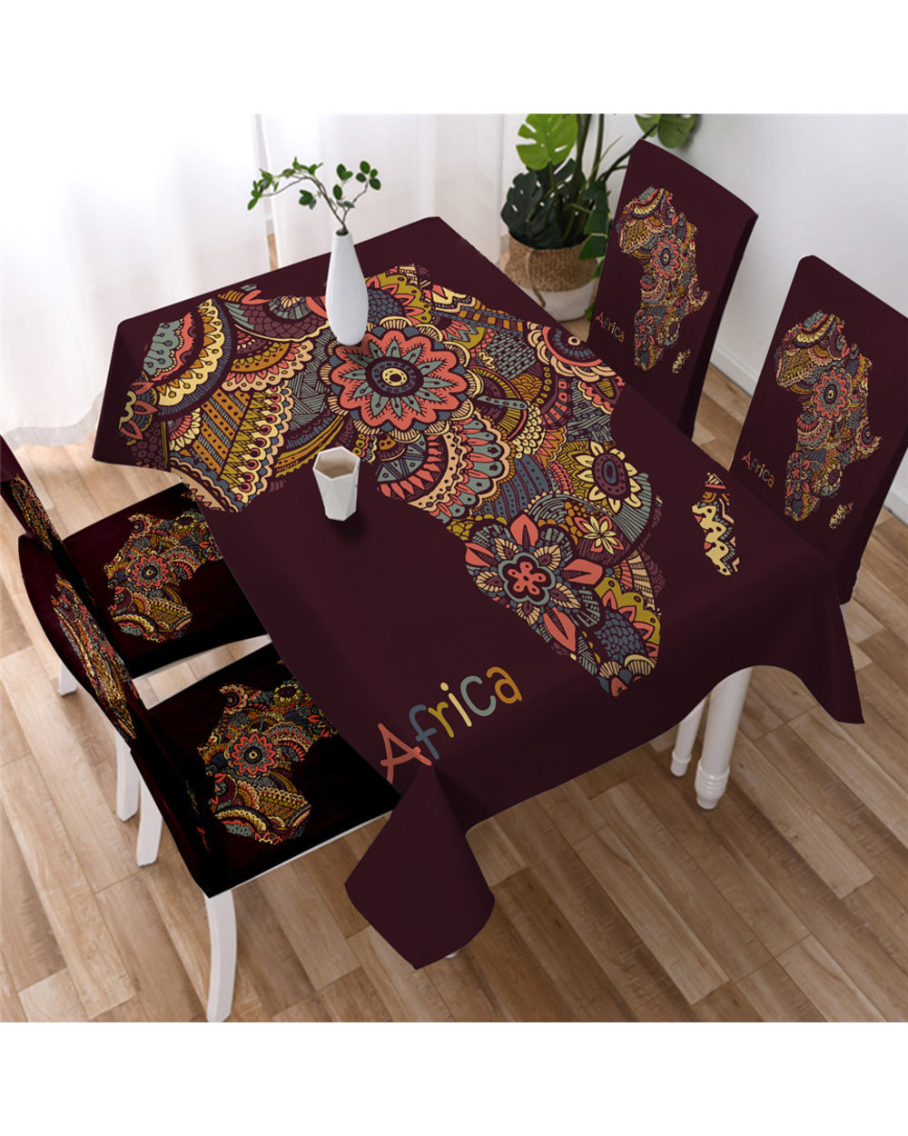 African Ancient Egyptian Printing Rectangular Tablecloths For Table Home Decoration Waterproof Anti-Stain Table Cover front-5