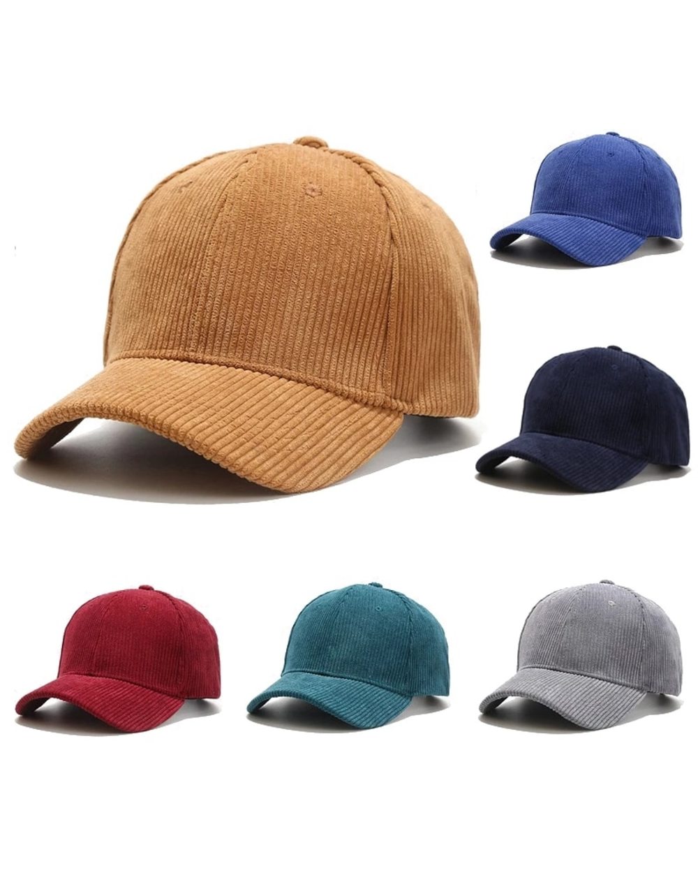 Spring Autumn Corduroy Baseball Cap Unisex Vintage Baseball Hat Women Men Outdoor Adjustable Hip Hop Gorras Snapback front-0