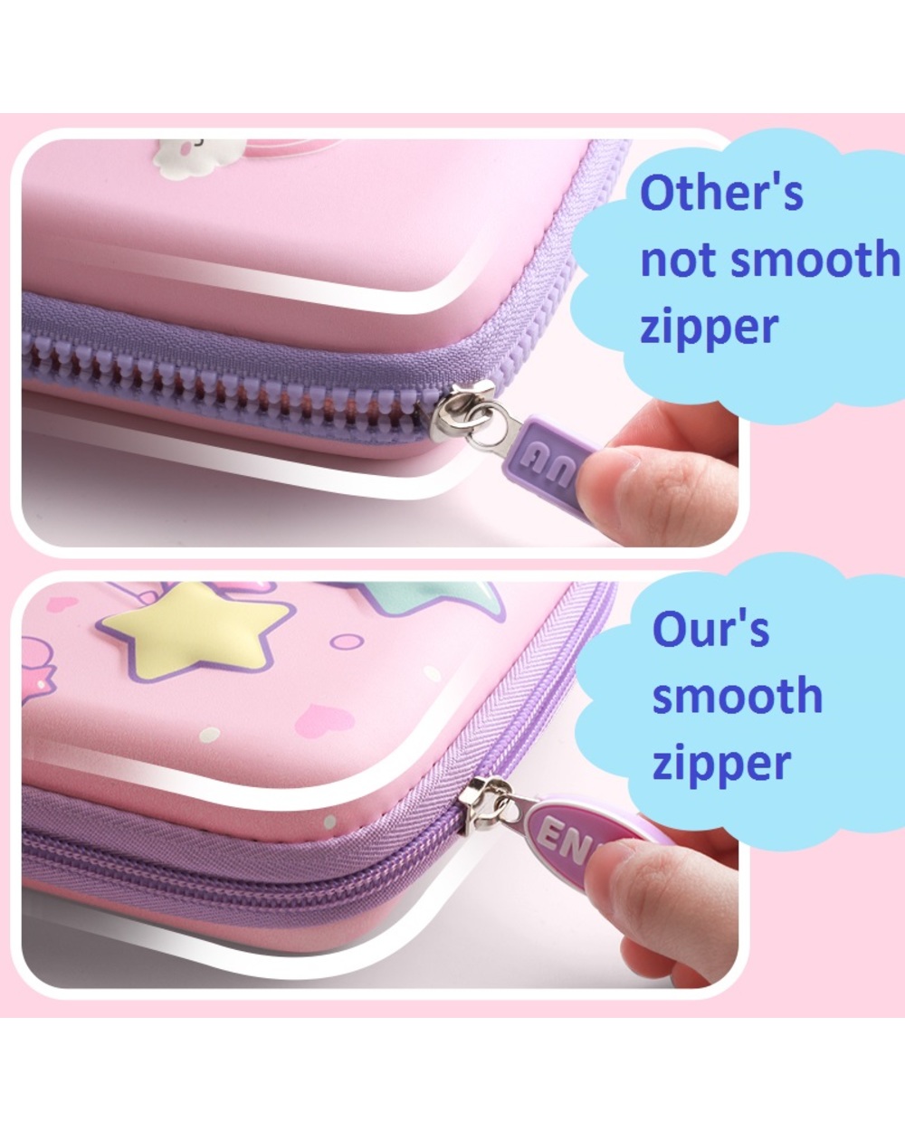 3D Pencil Case Eva Storage Box Lovely Pink Unicorn Cartoon Pen Bag For Kawaii Stationery Gift Pouch School Supplies F front-2