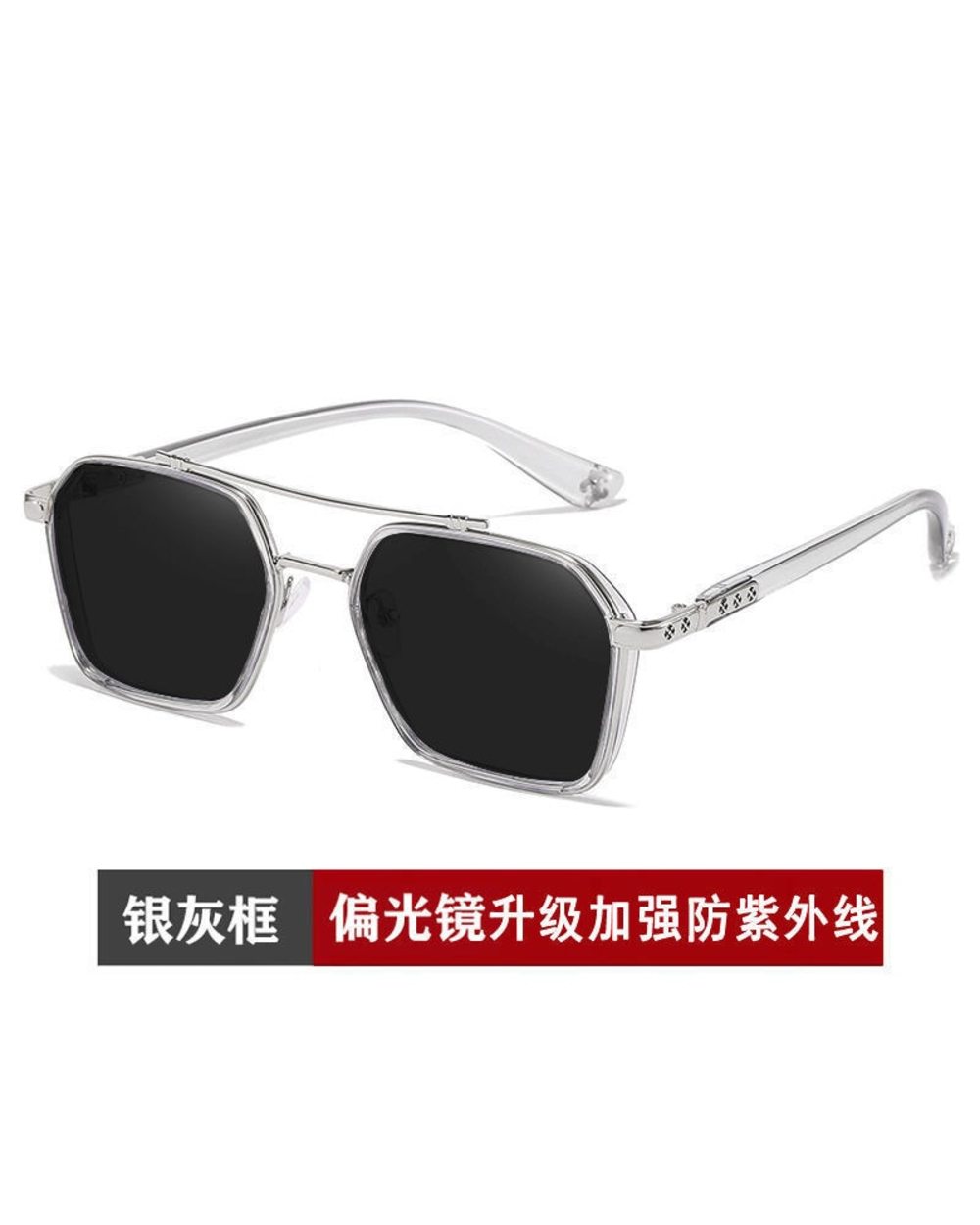 Polarized Square Metal Sunglasses Women Men 2022 Trending Products Polaroid Car Driving Glasses Double Beam Oculos Masc front-5