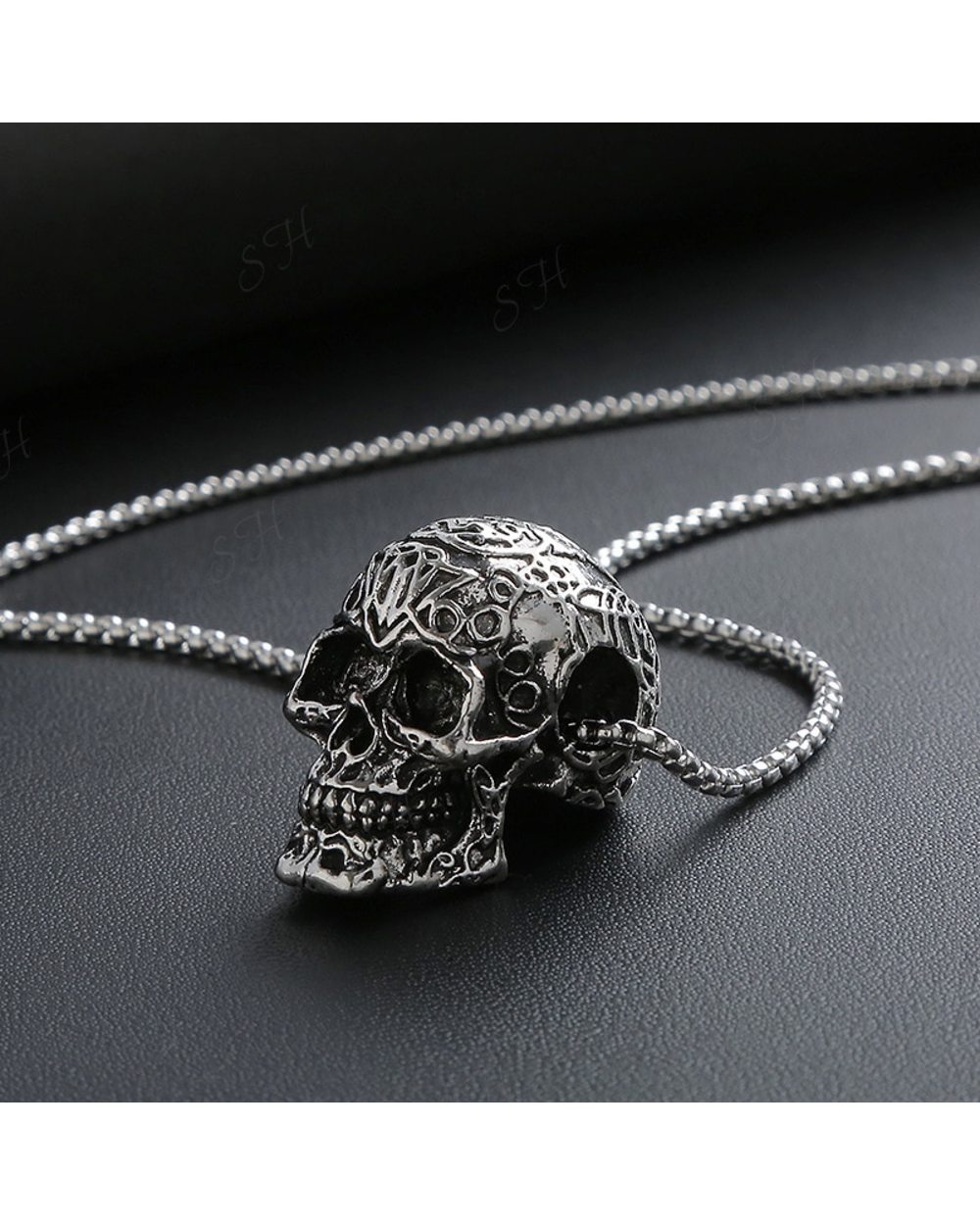 Stainless Steel Skull Various Fashion Men and Women Couple Birthday Gift Pendant Necklace front-0