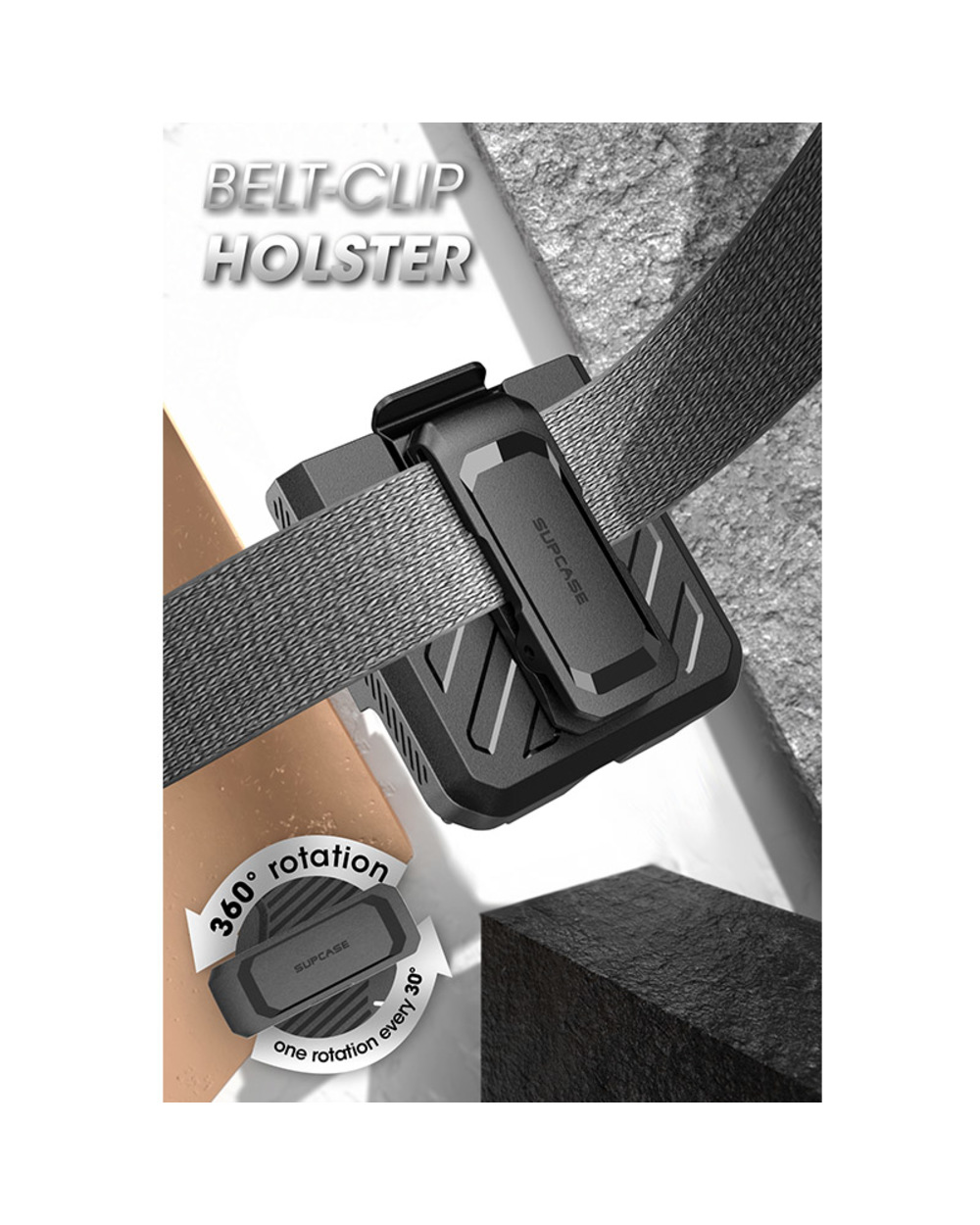 Full-Body Dual Layer Rugged Protective Case with Belt clip holster front-3