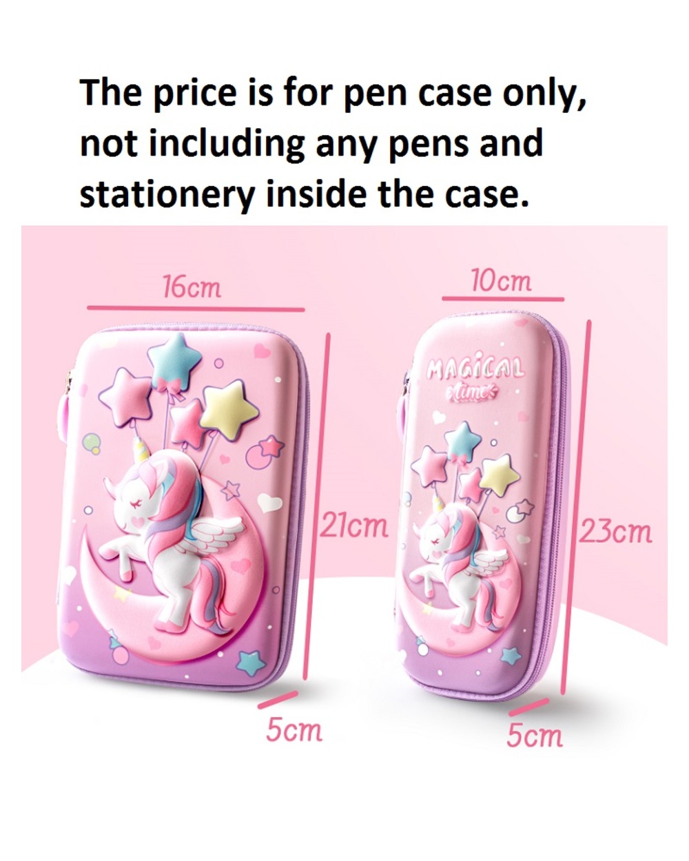 3D Pencil Case Eva Storage Box Lovely Pink Unicorn Cartoon Pen Bag For Kawaii Stationery Gift Pouch School Supplies F front-1