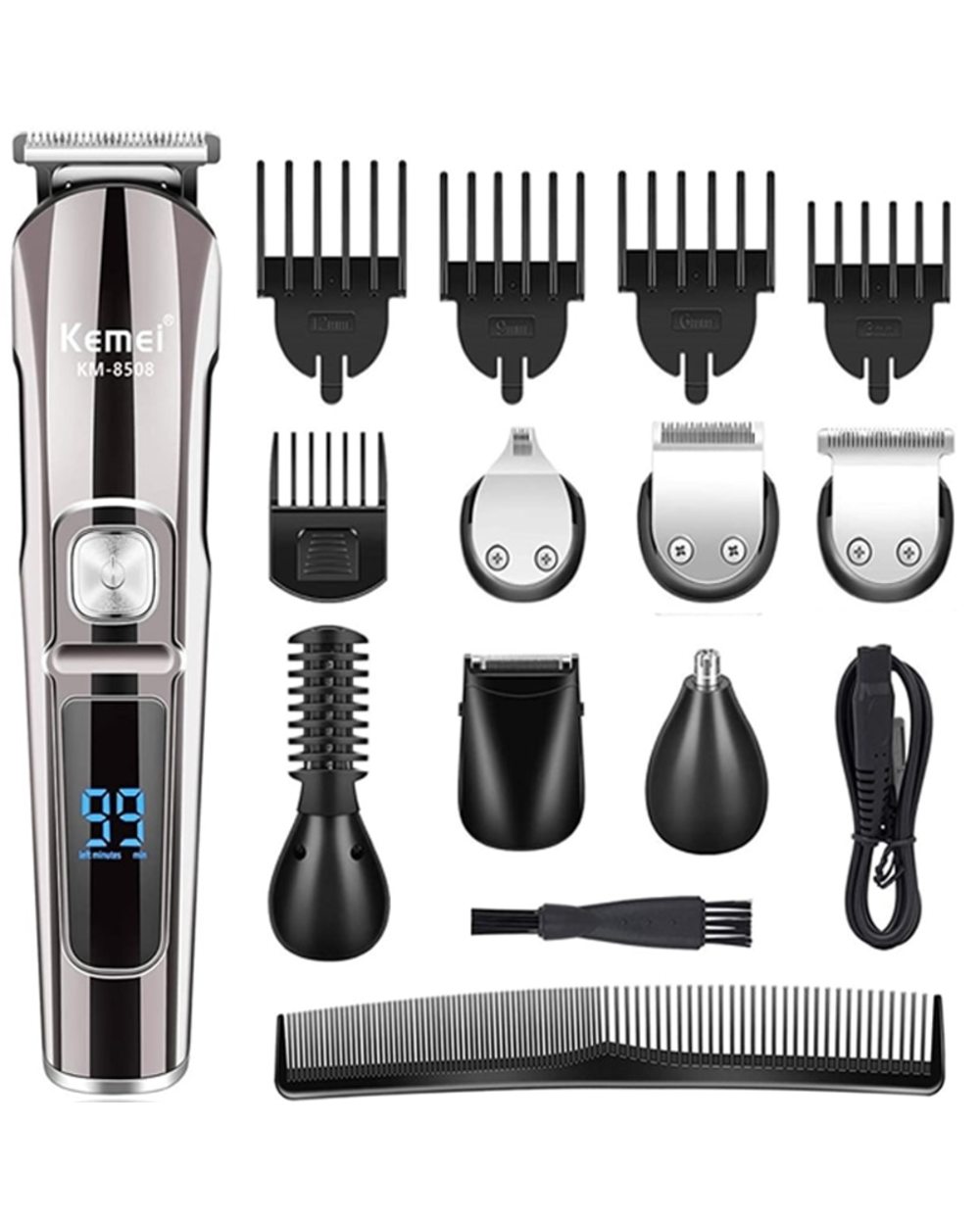 Kemei Professional Hair Trimmer Waterproof 6 In 1 Hair Clipper Electric Hair Cutting Machine Beard Trimer Body Men Hair front-0
