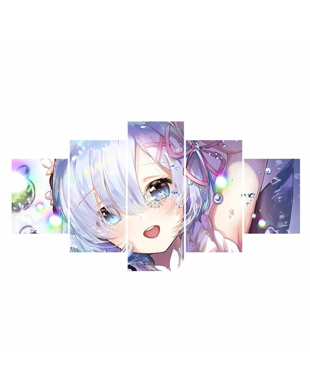 Rem ReLief in a Different World from re Zero Picture Print Anime 5 Panel Canvas Art Wall Decor front-2