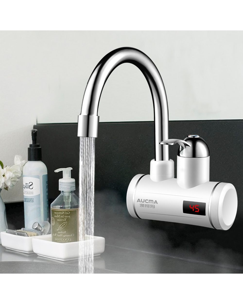 3000W Instant Electric Water Heater Faucet With Temperature Display Fast Heating Electric Tap Instantaneous Boiler 220V front-1