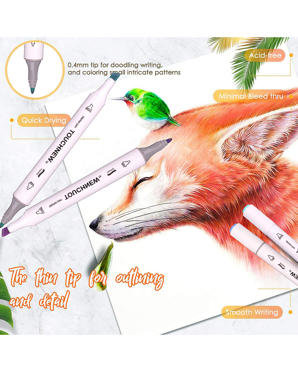 Touchnew 12/60/80/108/168 Markers Set Manga Drawing Markers Pen Alcohol Based Sketch Felt-Tip Twin Brush Pen front-3