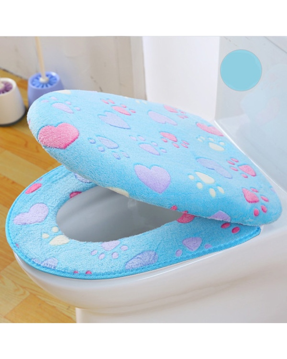 Thick Coral velvet luxury toilet Seat Cover front-1