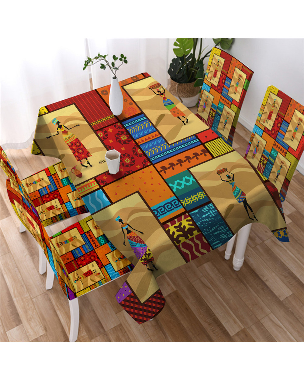 African Ancient Egyptian Printing Rectangular Tablecloths For Table Home Decoration Waterproof Anti-Stain Table Cover front-4