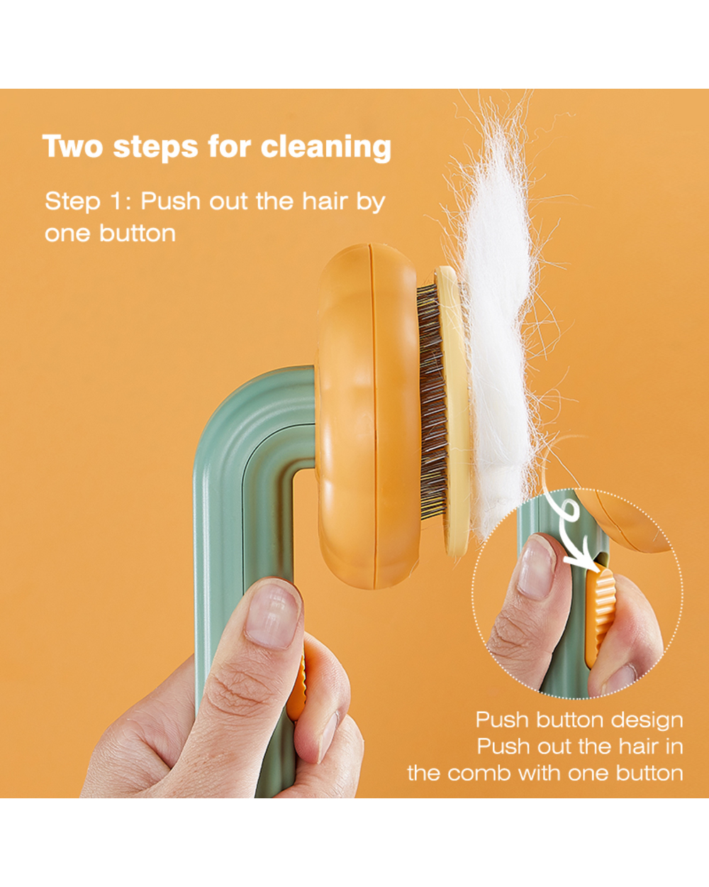 Self Cleaning Slicker Brush for Shedding Dog Cat front-2
