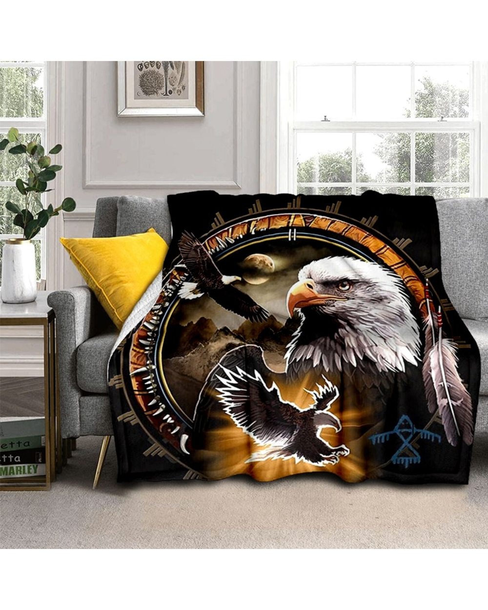Eagle Blanket Owl Blanket Flannel Blanket Soft Fleece Throw Blankets for Bedroom Couch Sofa Gift Tv Blanket Bedding front-5