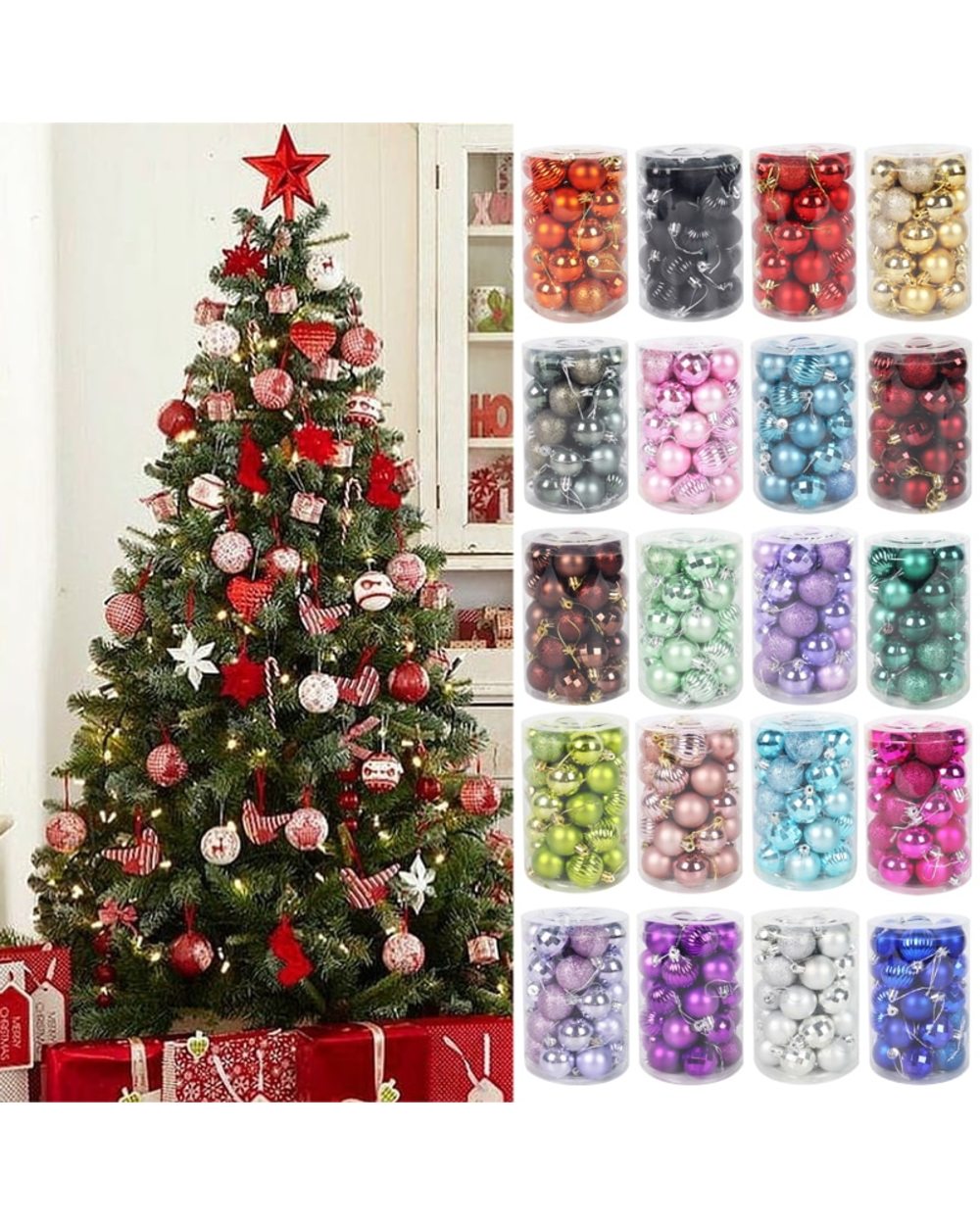 Assorted Color Christmas Balls Christmas Tree Ornaments Balls xmas decorations Hanging Tree Pendants New Year 2021 front-1