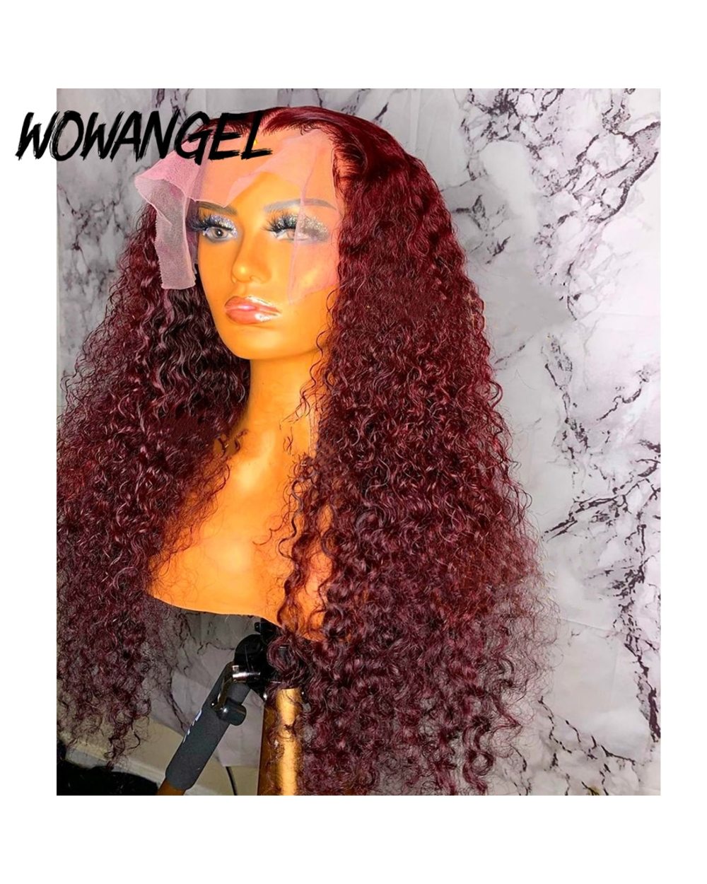 Burgundy 99J Blonde Ginger Orange Wig Kinky Curly Wig Lace Front Human Hair Wigs Brazilian Remy Hair Transparent Lace front-1