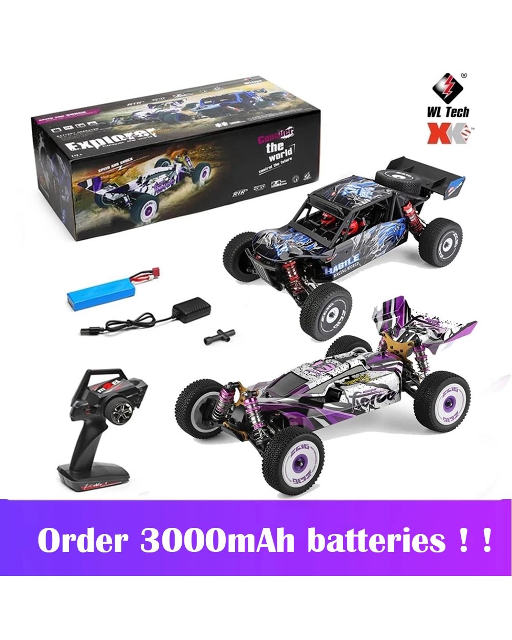 124019 124018 1 12 RC Car 60Km h 2 4G 4WD High Speed Off road Crawler RTR Climbing Adults Remote Control Car Toys Gift front-0