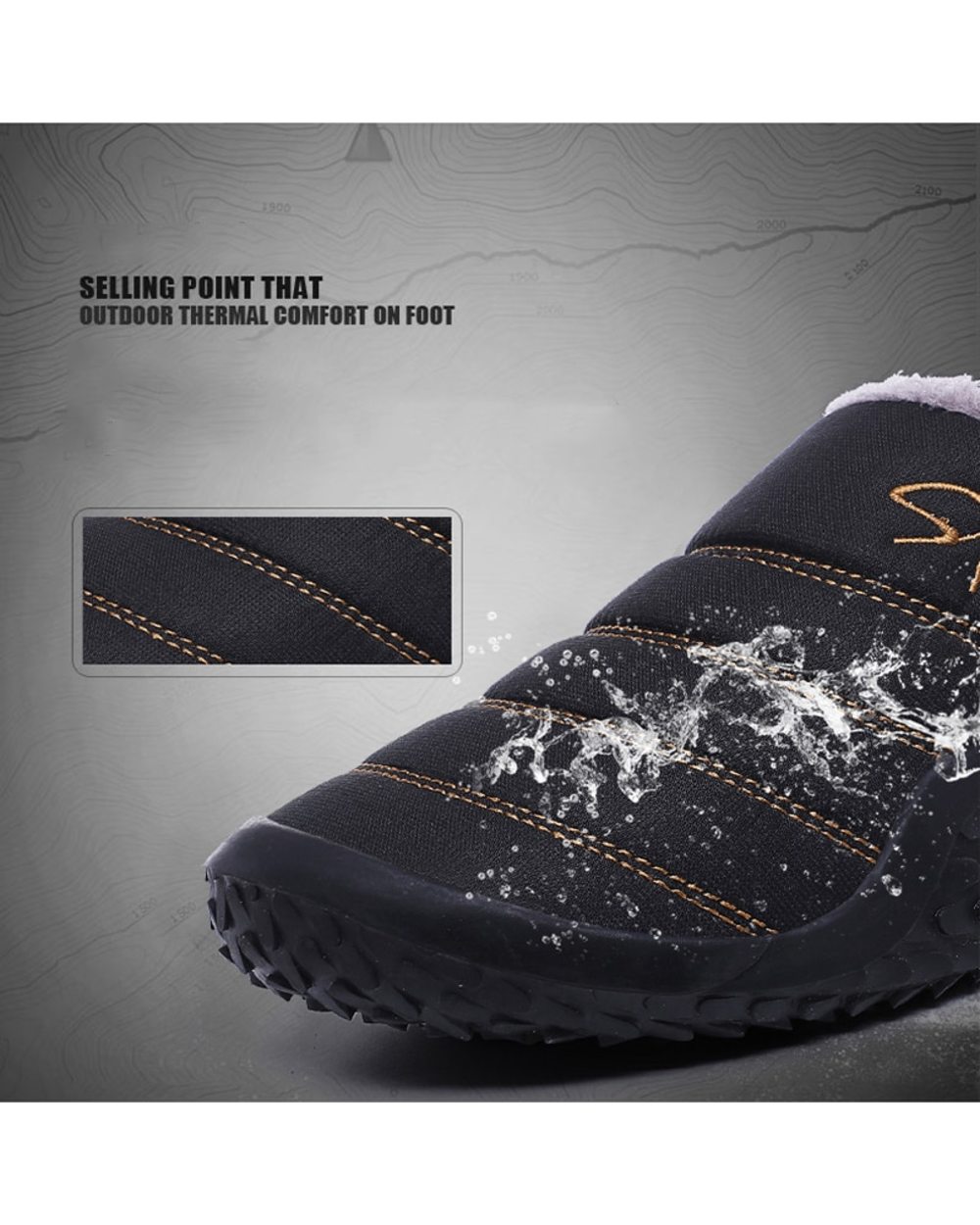 JACKSHIBO 2021 New Winter Slippers for Men Warm Indoor Shoes Short front-4