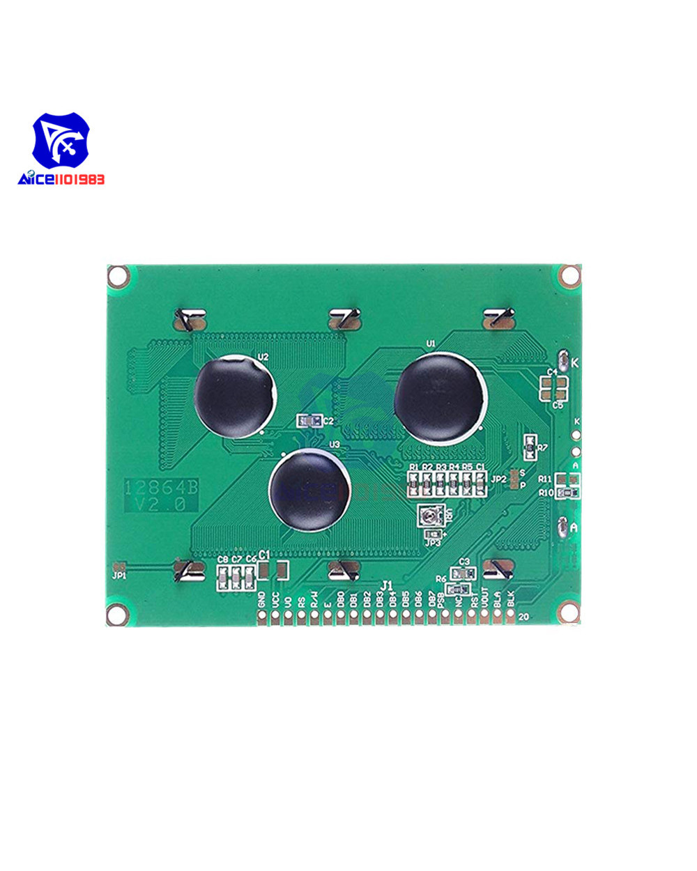 Diymore 128X64 Dots Graphic 12864 Lcd Display Module With Backlight St7920 Iic I2c Spi For Arduino Raspberry Pi Stm32 3 front-1