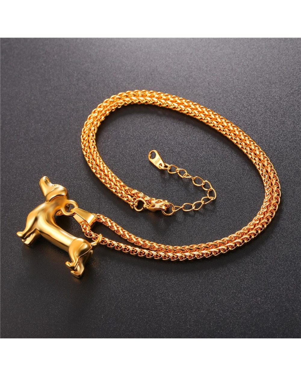 Dachshund Dog Necklace Pendant front-4