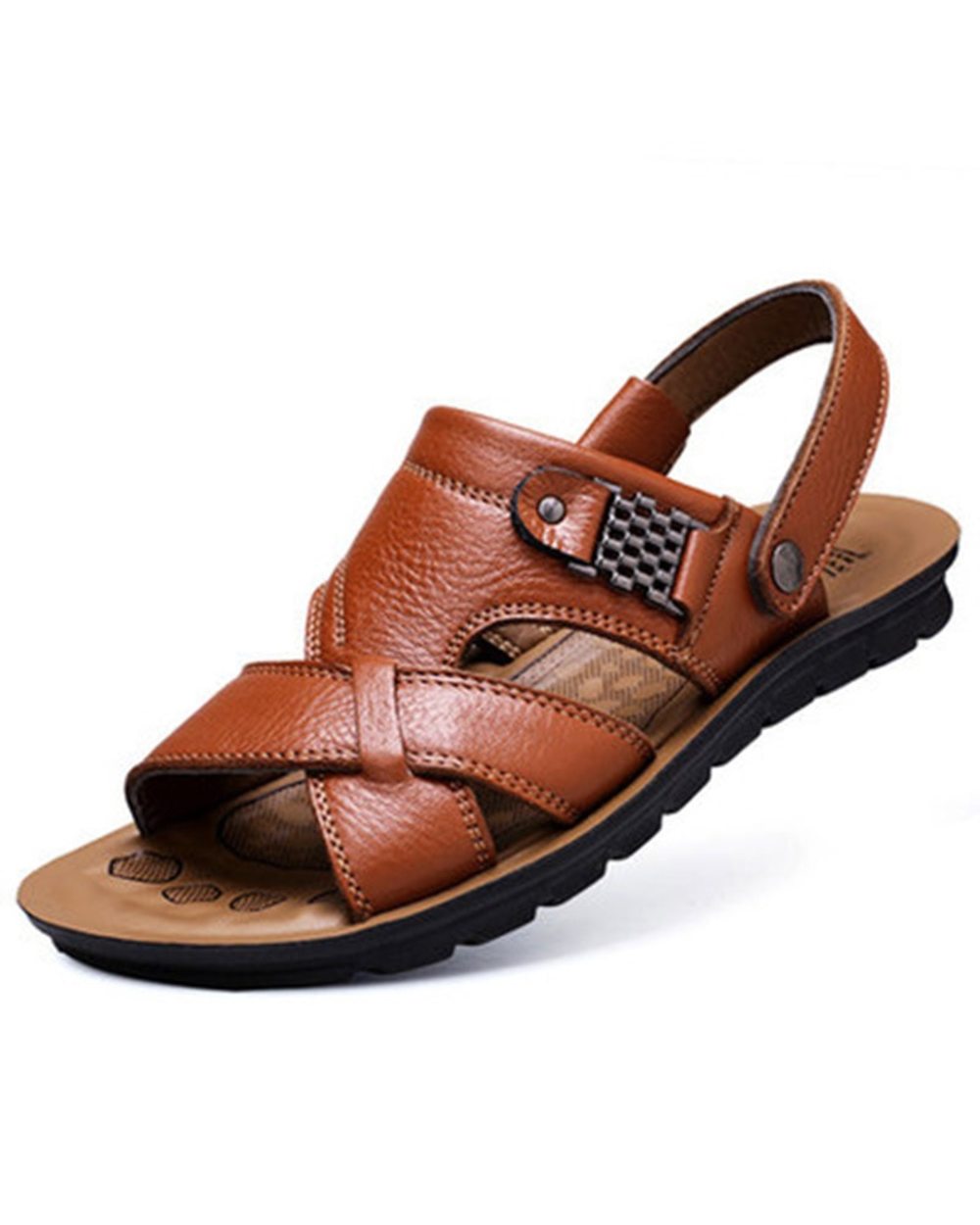 Big Size Men Leather Sandals Summer Classic Men Slippers Soft Sandals Men Roman Comfortable Outdoor Walking Footwear front-4