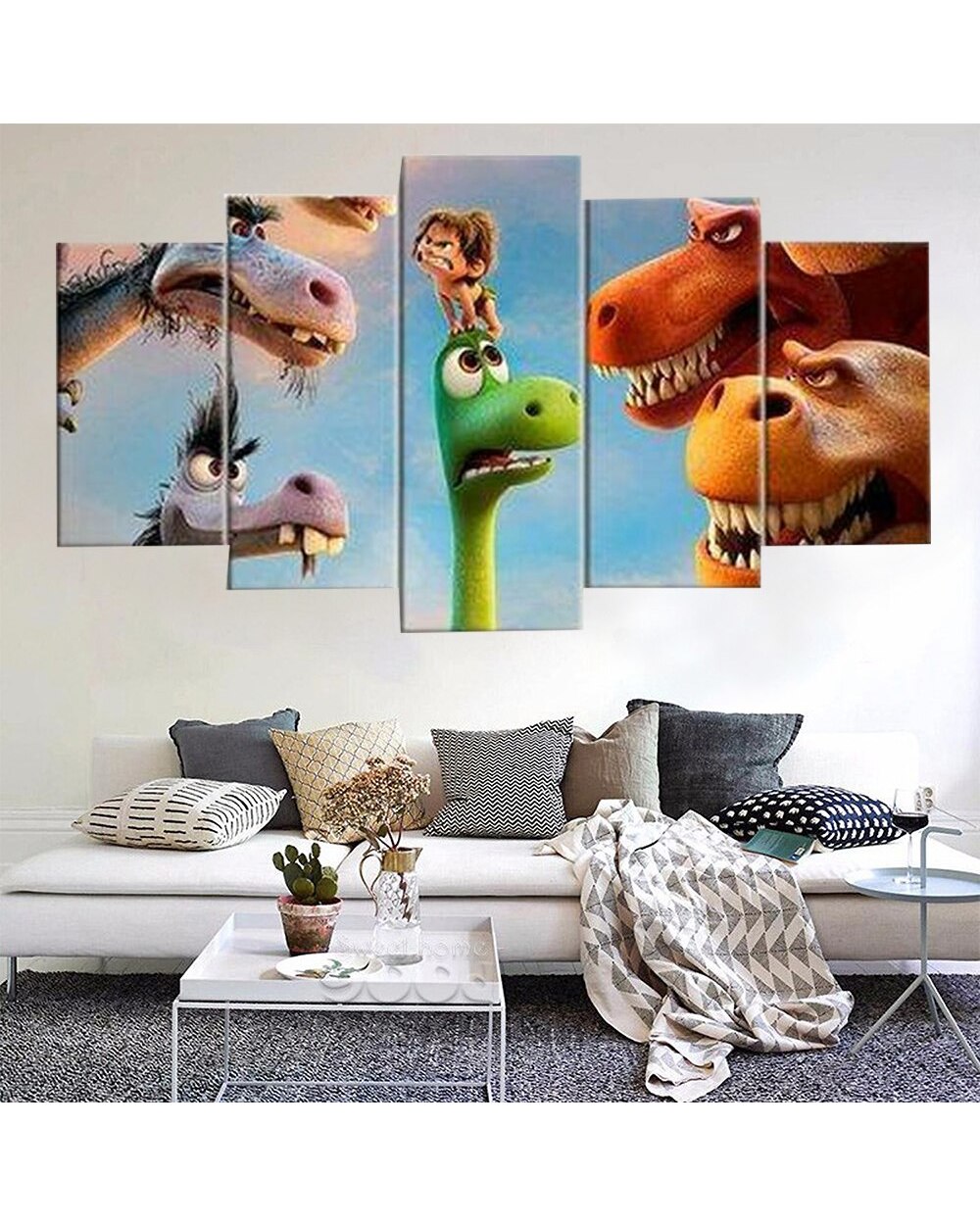 Good Dinosaur Kids Movie Picture Print Cartoon 5 Panel Canvas Art Wall Decor front-0